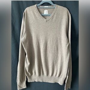 Article 365 Mens Size M;V Neck Brown Pullover Cashmere Cotton Knit Sweater
